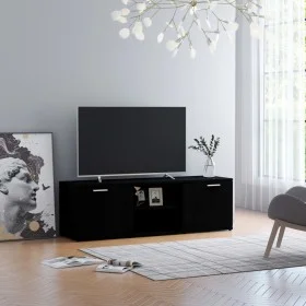 Schwarzer TV-Schrank aus Sperrholz, 120 x 34 x 37 cm von vidaXL, TV-Möbel - Ref: Foro24-801162, Preis: 70,49 €, Rabatt: %