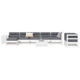 Gartensofa-Set 10-teilig aus massivem weißem Kiefernholz von vidaXL, Gartensets - Ref: Foro24-3250669, Preis: 694,71 €, Rabat...