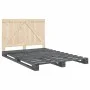 Bed frame with gray pine wood headboard 140x200 cm by vidaXL, Beds and slatted bases - Ref: Foro24-3281564, Price: 212,66 €, ...