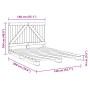 Bed frame with gray pine wood headboard 140x200 cm by vidaXL, Beds and slatted bases - Ref: Foro24-3281564, Price: 212,48 €, ...