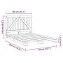 Bed frame with gray pine wood headboard 140x200 cm by vidaXL, Beds and slatted bases - Ref: Foro24-3281564, Price: 212,66 €, ...