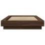 Bed frame with LED lights brown oak wood 90x190 cm by vidaXL, Beds and slatted bases - Ref: Foro24-3281153, Price: 153,54 €, ...