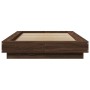 Estructura cama con luces LED madera roble marrón 90x190 cm de vidaXL, Camas y somieres - Ref: Foro24-3281153, Precio: 155,33...