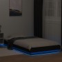 Bed frame with LED lights black engineered wood 100x200cm by vidaXL, Beds and slatted bases - Ref: Foro24-3281113, Price: 162...