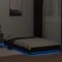 Estructura cama con luces LED madera ingeniería negro 100x200cm de vidaXL, Camas y somieres - Ref: Foro24-3281113, Precio: 16...