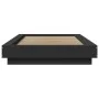 Bed frame with LED lights black engineered wood 100x200cm by vidaXL, Beds and slatted bases - Ref: Foro24-3281113, Price: 160...