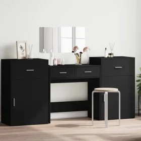 Black Engineered Wood 4-Piece Vanity Set by vidaXL, Bedroom furniture sets - Ref: Foro24-3276526, Price: 230,26 €, Discount: %