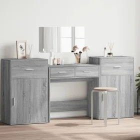 Sonoma Gray Engineered Wood 4-Piece Vanity Set by vidaXL, Bedroom furniture sets - Ref: Foro24-3276530, Price: 235,12 €, Disc...