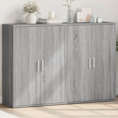 Sideboards 2 pcs Sonoma gray engineered wood 60x31x84 cm by vidaXL, Sideboards - Ref: Foro24-3276572, Price: 161,38 €, Discou...