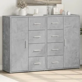 Sideboards 2 pcs concrete gray engineered wood 60x31x84 cm by vidaXL, Sideboards - Ref: Foro24-3276591, Price: 177,01 €, Disc...