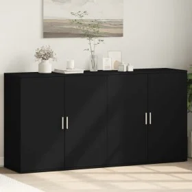 Sideboards 2 units black engineered wood 79x38x80 cm by vidaXL, Sideboards - Ref: Foro24-3276603, Price: 186,33 €, Discount: %