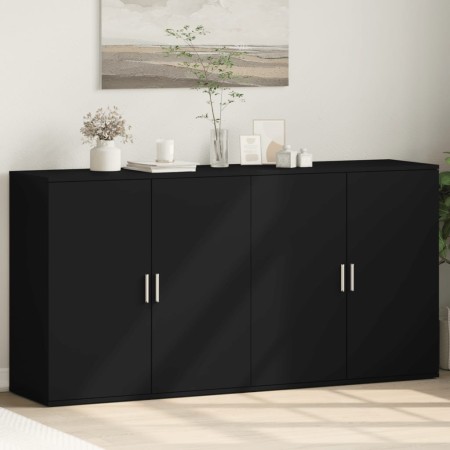 Aparadores 2 unidades madera de ingeniería negro 79x38x80 cm de vidaXL, Aparadores - Ref: Foro24-3276603, Precio: 189,28 €, D...