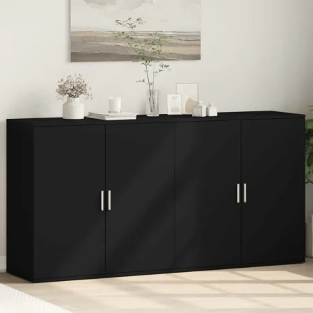Sideboards 2 units black engineered wood 79x38x80 cm by vidaXL, Sideboards - Ref: Foro24-3276603, Price: 186,33 €, Discount: %