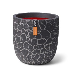 Capi Anthracite gray Clay oval planter 43x41 cm by Capi, Pots and planters - Ref: Foro24-429062, Price: 79,59 €, Discount: %
