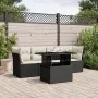 5-teiliges Gartenmöbel-Set und schwarze synthetische Rattankissen von vidaXL, Gartensets - Ref: Foro24-3266346, Preis: 342,85...