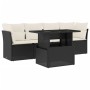 5-teiliges Gartenmöbel-Set und schwarze synthetische Rattankissen von vidaXL, Gartensets - Ref: Foro24-3266346, Preis: 327,56...