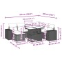 8-teiliges Gartensofa-Set und schwarze synthetische Rattankissen von vidaXL, Gartensets - Ref: Foro24-3269326, Preis: 483,96 ...