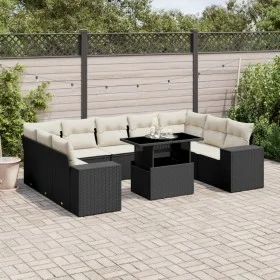 Garden sofa set 10 pieces with black synthetic rattan cushions by vidaXL, Garden sets - Ref: Foro24-3269366, Price: 652,42 €,...