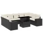 Gartensofa-Set 10-teilig mit schwarzen synthetischen Rattankissen von vidaXL, Gartensets - Ref: Foro24-3269366, Preis: 649,08...
