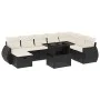Set de sofás de jardín 8 piezas y cojines ratán sintético negro de vidaXL, Conjuntos de jardín - Ref: Foro24-3275186, Precio:...