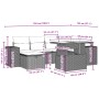 7-teiliges Gartensofa-Set mit schwarzen synthetischen Rattankissen von vidaXL, Gartensets - Ref: Foro24-3275296, Preis: 458,4...