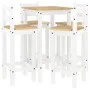 Set de bar 5 piezas madera maciza de pino blanco de vidaXL, muebles para cocinas y comedores - Ref: Foro24-3217071, Precio: 2...