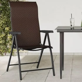 Klappbare Gartenstühle 4 Einheiten braunes synthetisches Rattan von vidaXL, Gartenstühle - Ref: Foro24-3270608, Preis: 291,13...