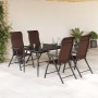 Sillas de jardín plegables 4 unidades ratán sintético marrón de vidaXL, Sillas de jardín - Ref: Foro24-3270608, Precio: 294,3...