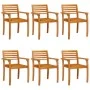 Sillas de jardín 6 uds madera maciza de acacia 59x55x85 cm de vidaXL, Sillas de jardín - Ref: Foro24-3216304, Precio: 359,14 ...