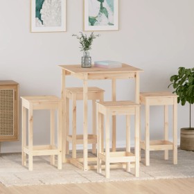 5-teiliges Bar-Set aus massivem Kiefernholz von vidaXL, Möbelsets für Küchen und Esszimmer - Ref: Foro24-3124737, Preis: 279,...