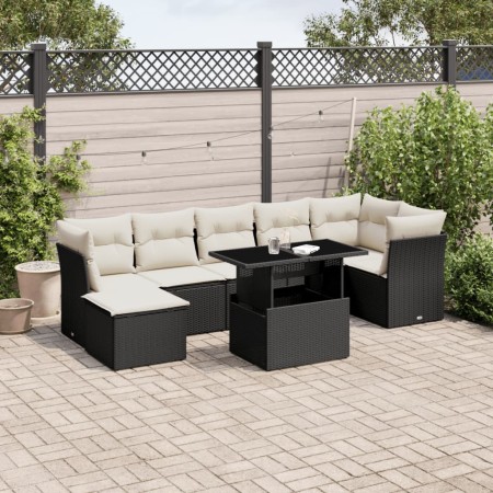 8-piece garden sofa set and black synthetic rattan cushions by vidaXL, Garden sets - Ref: Foro24-3266746, Price: 458,67 €, Di...
