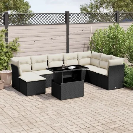 8-piece garden sofa set and black synthetic rattan cushions by vidaXL, Garden sets - Ref: Foro24-3266786, Price: 558,32 €, Di...
