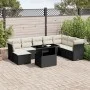 Set de sofás de jardín 8 piezas y cojines ratán sintético negro de vidaXL, Conjuntos de jardín - Ref: Foro24-3266786, Precio:...