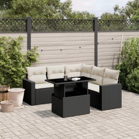 6-teilige Gartensofagarnitur und schwarze synthetische Rattankissen von vidaXL, Gartensets - Ref: Foro24-3267266, Preis: 403,...