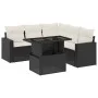 6-teilige Gartensofagarnitur und schwarze synthetische Rattankissen von vidaXL, Gartensets - Ref: Foro24-3267266, Preis: 420,...