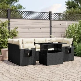 7-piece garden sofa set with black synthetic rattan cushions by vidaXL, Garden sets - Ref: Foro24-3267756, Price: 493,17 €, D...