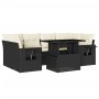7-teiliges Gartensofa-Set mit schwarzen synthetischen Rattankissen von vidaXL, Gartensets - Ref: Foro24-3267756, Preis: 466,1...