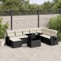 8-teiliges Gartensofa-Set und schwarze synthetische Rattankissen von vidaXL, Gartensets - Ref: Foro24-3268066, Preis: 479,81 ...