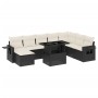 8-teiliges Gartensofa-Set und schwarze synthetische Rattankissen von vidaXL, Gartensets - Ref: Foro24-3268066, Preis: 479,81 ...