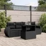 5-teiliges Gartenmöbel-Set und schwarze synthetische Rattankissen von vidaXL, Gartensets - Ref: Foro24-3268355, Preis: 386,20...