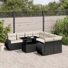 8-piece garden sofa set and black synthetic rattan cushions by vidaXL, Garden sets - Ref: Foro24-3268426, Price: 557,57 €, Di...