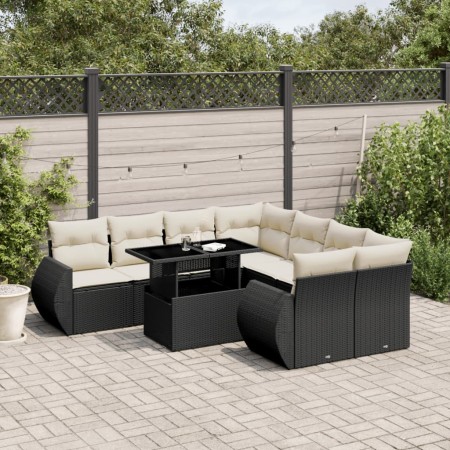 8-piece garden sofa set and black synthetic rattan cushions by vidaXL, Garden sets - Ref: Foro24-3268426, Price: 557,57 €, Di...