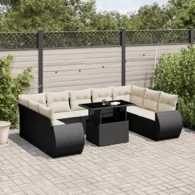 Garden sofa set 10 pieces with black synthetic rattan cushions by vidaXL, Garden sets - Ref: Foro24-3268736, Price: 709,14 €,...