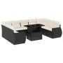 Gartensofa-Set 10-teilig mit schwarzen synthetischen Rattankissen von vidaXL, Gartensets - Ref: Foro24-3268736, Preis: 709,14...