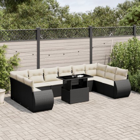 11-piece garden sofa set and black synthetic rattan cushions by vidaXL, Garden sets - Ref: Foro24-3268776, Price: 711,17 €, D...