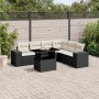 7-teiliges Gartensofa-Set mit schwarzen synthetischen Rattankissen von vidaXL, Gartensets - Ref: Foro24-3269186, Preis: 444,5...