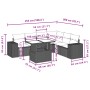 7-teiliges Gartensofa-Set mit schwarzen synthetischen Rattankissen von vidaXL, Gartensets - Ref: Foro24-3269186, Preis: 444,5...