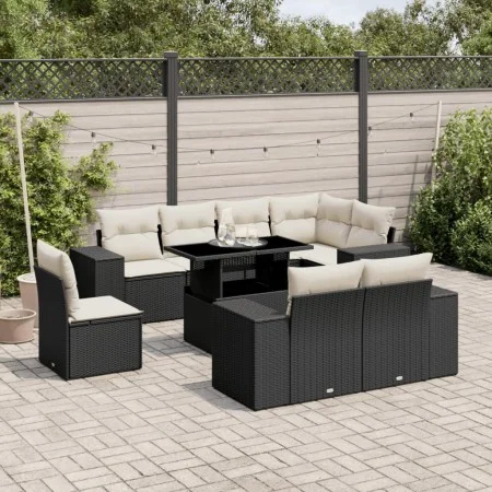 8-piece garden sofa set and black synthetic rattan cushions by vidaXL, Garden sets - Ref: Foro24-3269296, Price: 652,83 €, Di...