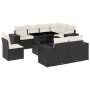 8-teiliges Gartensofa-Set und schwarze synthetische Rattankissen von vidaXL, Gartensets - Ref: Foro24-3269296, Preis: 597,20 ...