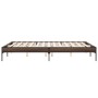 Bettgestell aus Holzwerkstoff, Eiche, braunes Metall, 150 x 200 cm von vidaXL, Betten und Lattenroste - Ref: Foro24-845015, P...